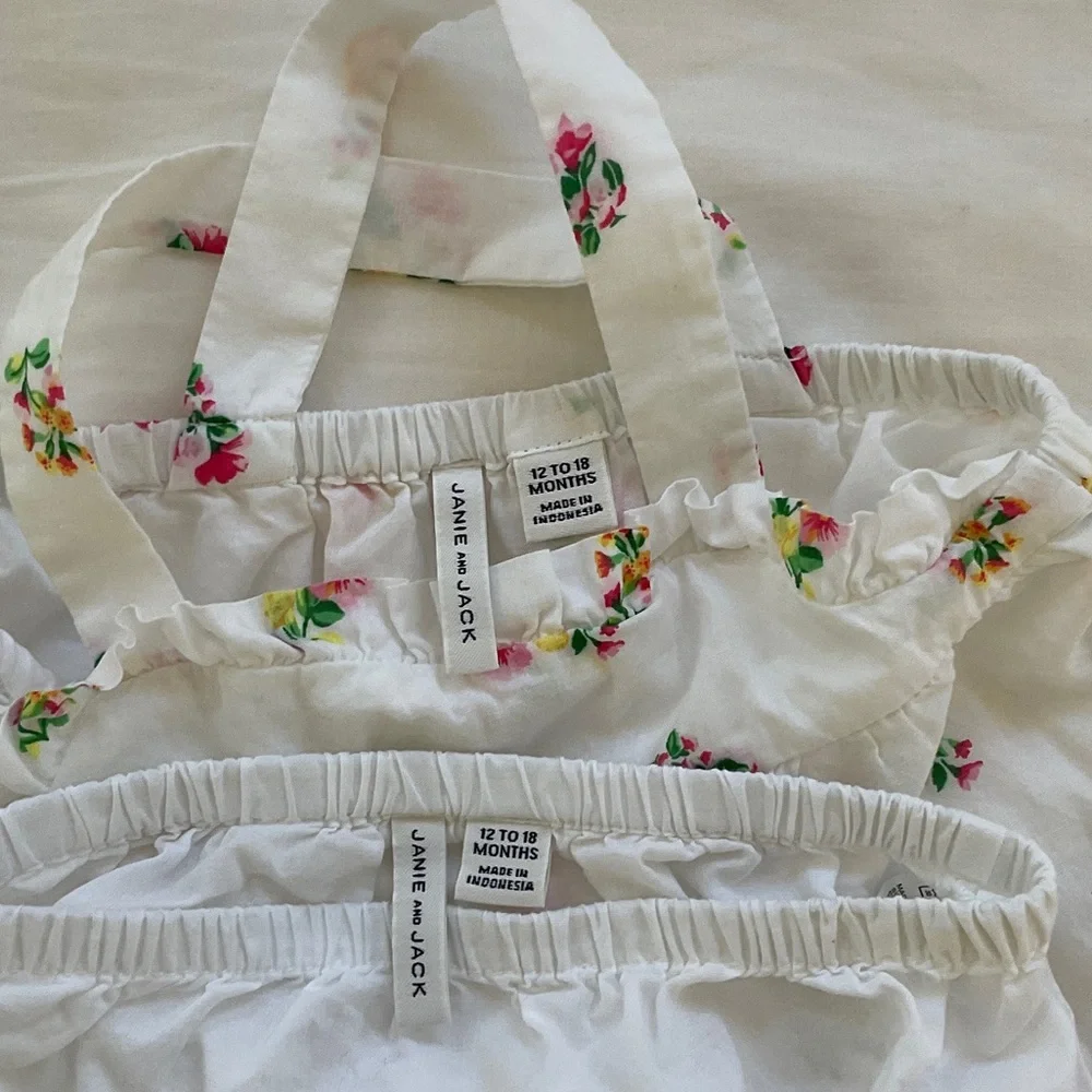 Janie and Jack White Floral Diaper Cover